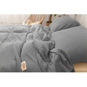 Biancheria da letto in mussola 140x200 cm + 70x90 cm grigio scuro, Matex