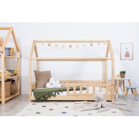 Letto casetta con barriera per bambini Tea - naturale