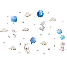 Adesivi murali - Coniglio con palloncini