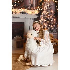 Alpaca su cavallo a dondolo con ruote, AdamToys