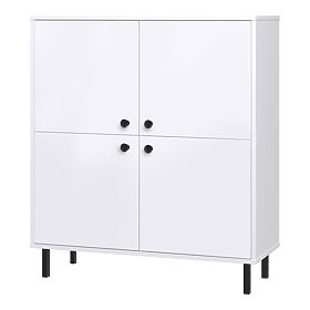 Alta credenza a quattro ante Venus bianca loft