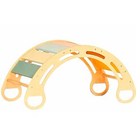 Altalena Montessori in legno - naturale con pioli colorati