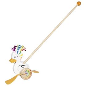 Anatra arcobaleno Lou su bastone da spingere