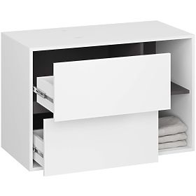 ARMADIETTO DA BAGNO SOTTO LAVABO CON FORI VAMI W90 UM 2SZ 2P BIANCO / GRIGIO GRAFITE