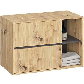 ARMADIETTO DA BAGNO SOTTO LAVABO CON FORI VAMI W90 UM 2SZ 2P ROVERE ARTIGIANO / GRIGIO GRAFITE