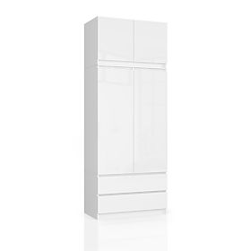 ARMADIO CON SOPRALZO S90 2D 2SZ CLP PK BIANCO LUCIDO