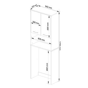 Armadio da bagno FIN sopra la lavatrice - bianco-grafite grigio - 2 ante