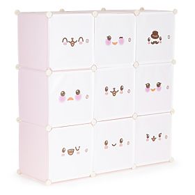 Armadio modulare per bambini con scaffali a 9 ripiani, MODERNHOME