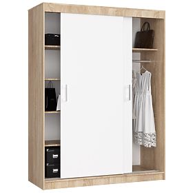 ARMADIO SCORREVOLE 150 cm CLP MONO SONOMA/BIANCO