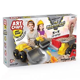 ART CRAFT Set di sabbia cinetica con veicoli da costruzione