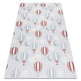 BAMBINO 1349 tappeto lavabile Palloncini, nuvole per bambini antiscivolo - grigio, F.H.Kabis