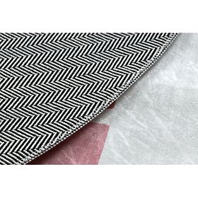 BAMBINO 47810 tappetino rotondo lavabile Arcobaleno, punti per bambini antiscivolo - bianco / rosa