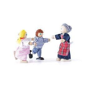 Bambole per casa delle bambole, famiglia di 6 persone