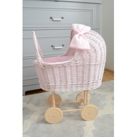 Carrozzina alta in vimini per bambole - rosa, Ourbaby®