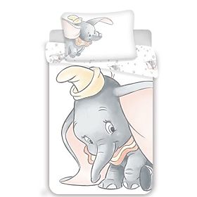 Biancheria da letto per bambini Dumbo 'Grey' baby 100x135 cm + 40x60 cm