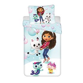 Biancheria da letto Gabby's Dollhouse 'bubbles' micro 140x200 cm + 70x90 cm