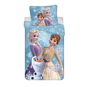 Biancheria da letto per bambini Frozen 'Fiocco di neve bianco' 140x200 cm + 70x90 cm, Frozen