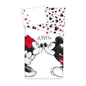 Biancheria da letto per bambini Mickey e Minnie 'Love' 140x200 cm + 70x90 cm, Minnie Mouse