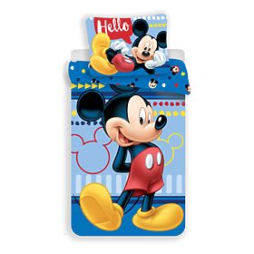 Biancheria da letto per bambini Mickey 'Hello' 140x200 cm + 70x90 cm, Mickey Mouse