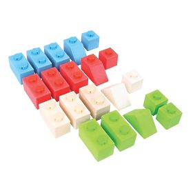 Bigjigs Baby Blocchi di Legno Primari Set, Bigjigs Toys