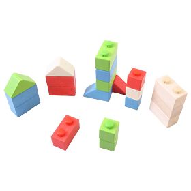 Bigjigs Baby Blocchi di Legno Primari Set, Bigjigs Toys
