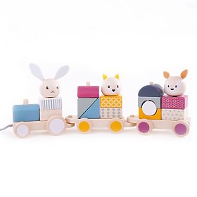 Bigjigs Baby Treno in legno con animali
