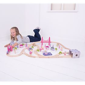 Bigjigs Rail Grande binario del treno delle principesse in legno