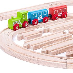 Bigjigs Rail Set di rotaie in legno da 24 parti