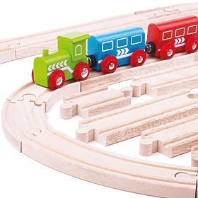 Bigjigs Rail Set di rotaie in legno da 24 parti