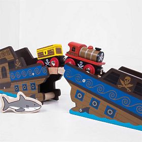 Bigjigs Rail Treno pirata + 3 binari, Bigjigs Rail