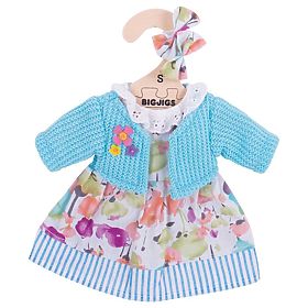 Bigjigs Toys Abito turchese con maglione per bambola 28 cm
