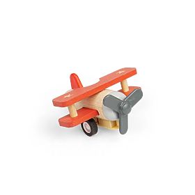 Bigjigs Toys Aereo in legno a carica Biplano 1 pz, Bigjigs Toys