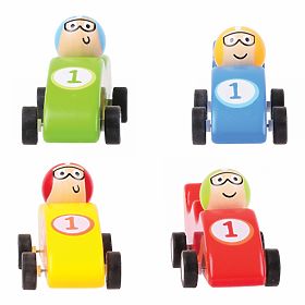 Bigjigs Toys Auto da corsa in legno colorato 1 pz