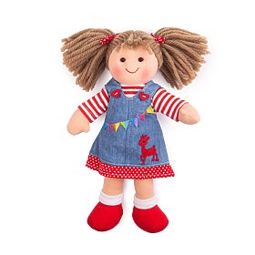 Bigjigs Toys Bambola di Stoffa Hattie 28 cm