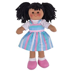 Bigjigs Toys Bambola di Stoffa Kira 28 cm, Bigjigs Toys
