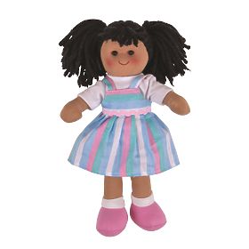 Bigjigs Toys Bambola di Stoffa Kira 28 cm, Bigjigs Toys