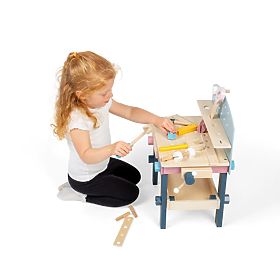 Bigjigs Toys Banco da lavoro per bambini con attrezzi