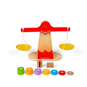 Bigjigs Toys Bilancia con pesi di bilanciamento