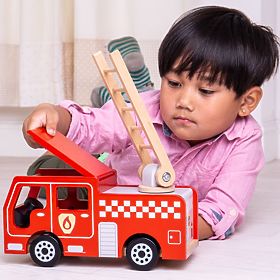 Bigjigs Toys Camion dei pompieri in legno, Bigjigs Toys