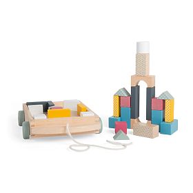 Bigjigs Toys Carrello con Blocchi di Legno