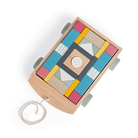 Bigjigs Toys Carrello con Blocchi di Legno, Bigjigs Toys