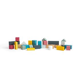 Bigjigs Toys Carrello con Blocchi di Legno, Bigjigs Toys