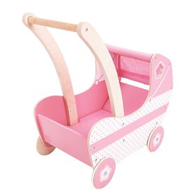 Bigjigs Toys Carrozzina in legno per bambole
