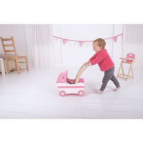 Bigjigs Toys Carrozzina in legno per bambole