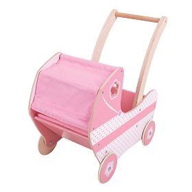 Bigjigs Toys Carrozzina in legno per bambole, Bigjigs Toys