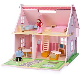 Bigjigs Toys Casa delle bambole in legno portatile, Bigjigs Toys