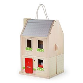 Bigjigs Toys Casa delle bambole pieghevole con accessori, Bigjigs Toys