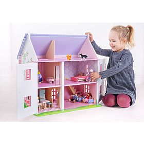 Bigjigs Toys Casa delle bambole rosa, Bigjigs Toys