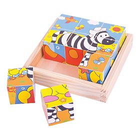 Bigjigs Toys Cubi Immagine Safari 9 Cubi, Bigjigs Toys