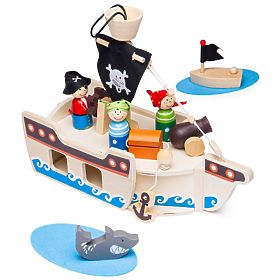 Bigjigs Toys Nave pirata con pirati